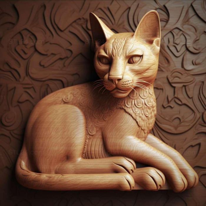 Nature and animals (Chausie cat 3, NATURE_1375) 3D models for cnc
